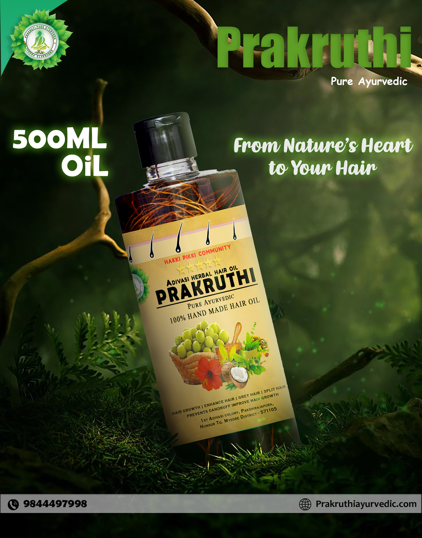 🔻500 ML (Hair Growth 4 Month package) 2X Growth hair oil