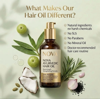 NOVA Ayurvedic Black Hair Oil - 50ml