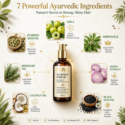 NOVA Ayurvedic Black Hair Oil - 50ml