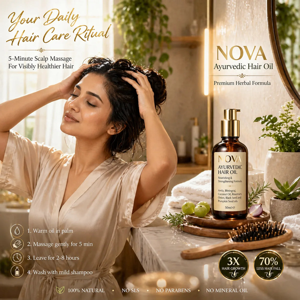 NOVA Ayurvedic Black Hair Oil - 50ml