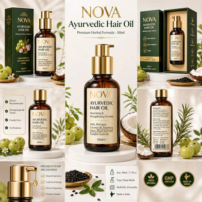 NOVA Ayurvedic Black Hair Oil - 50ml