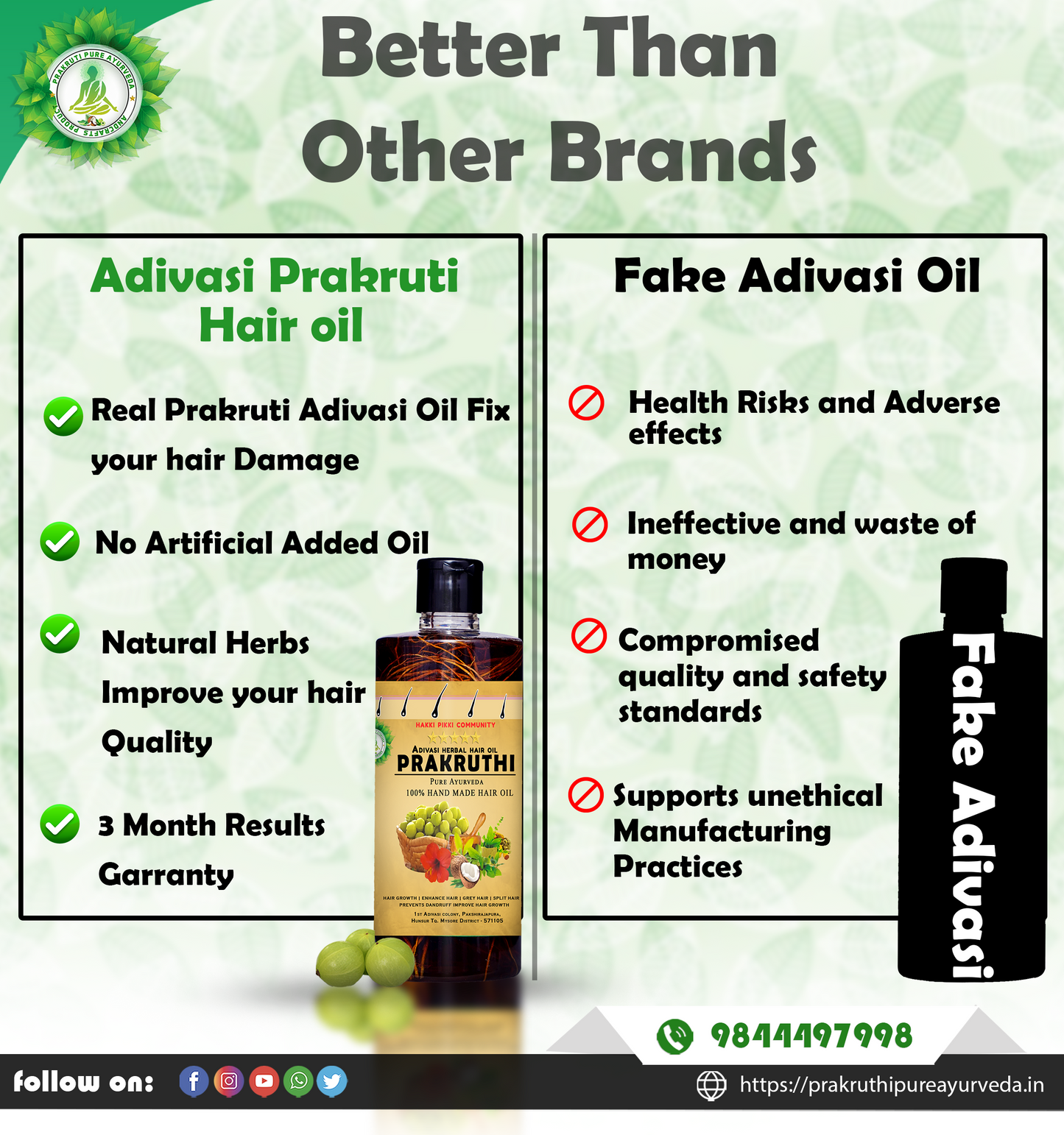 🔻Adivasi Prakruthi Pure ayurveda Hair Oil Buy 1000ML full course📦