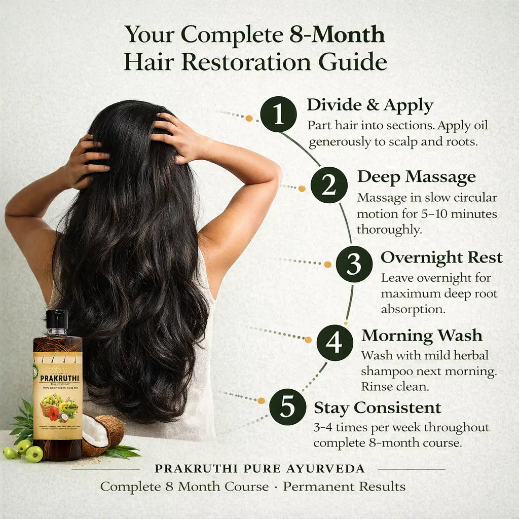 1000ML Ayurvedic Hair Oil - 8 Month Full Course Package