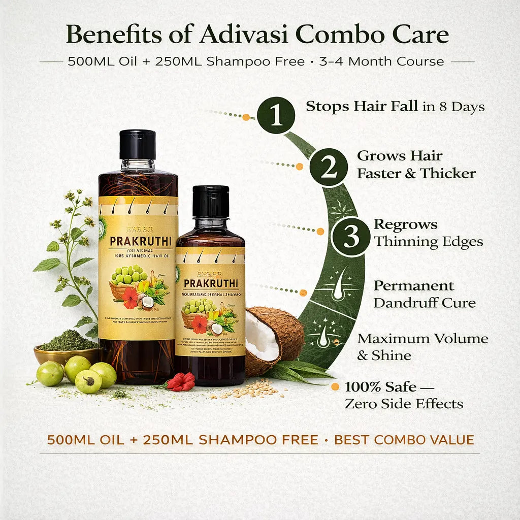 500ML Hair Oil + 250ML Shampoo Free - 3-4 Month Combo Package