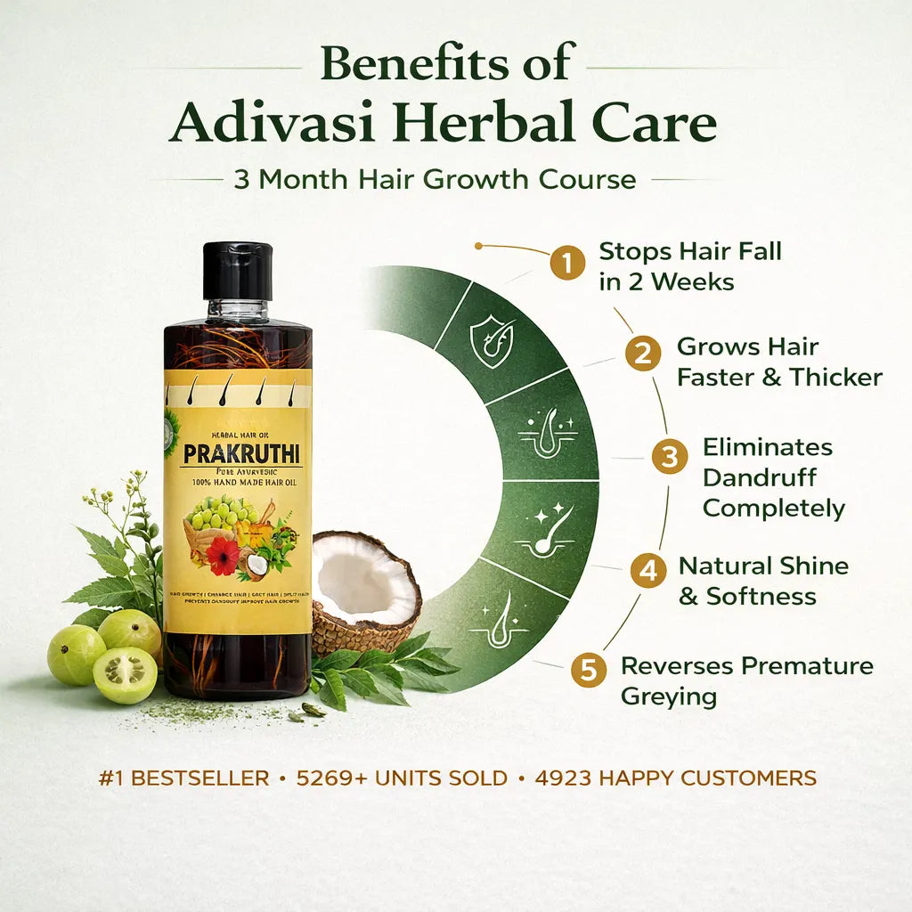 500ML Ayurvedic Hair Oil - 3 Month Hair Growth Package