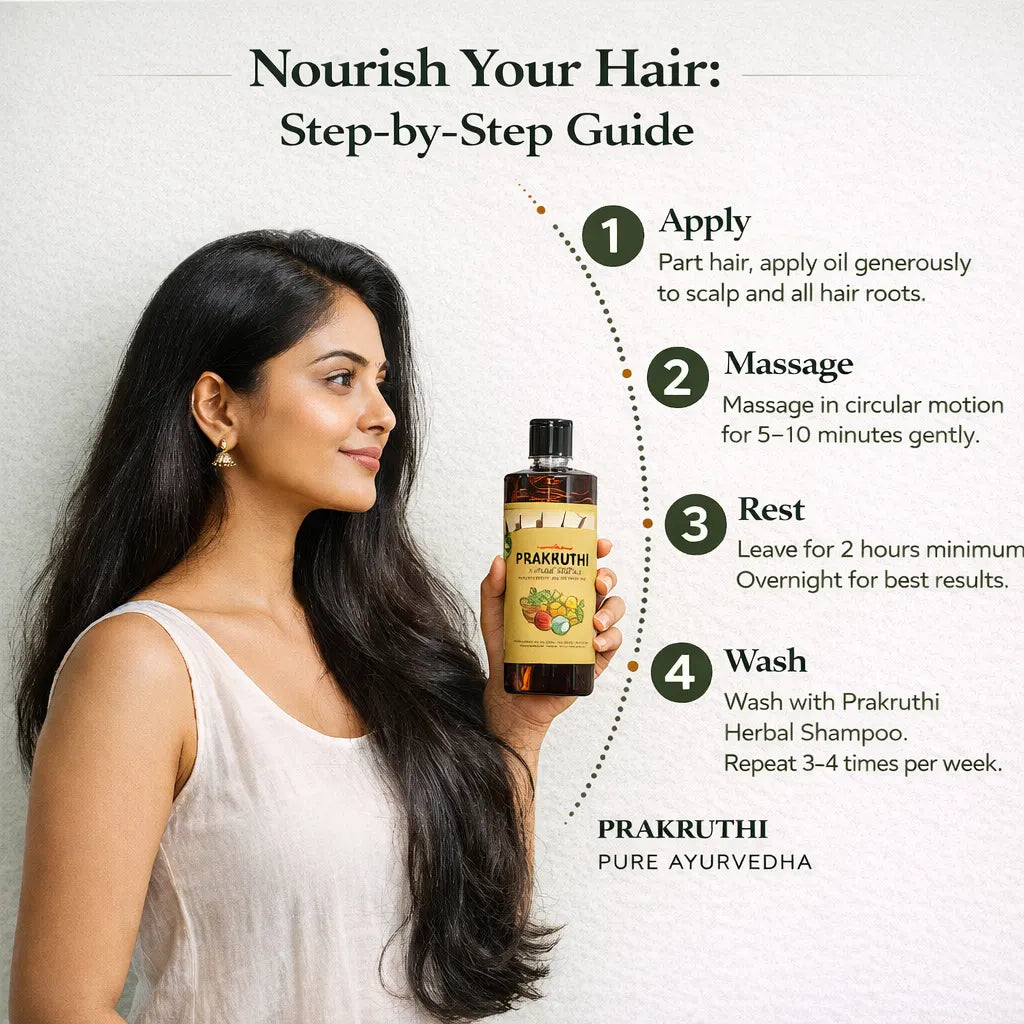500ML Ayurvedic Hair Oil - 3 Month Hair Growth Package