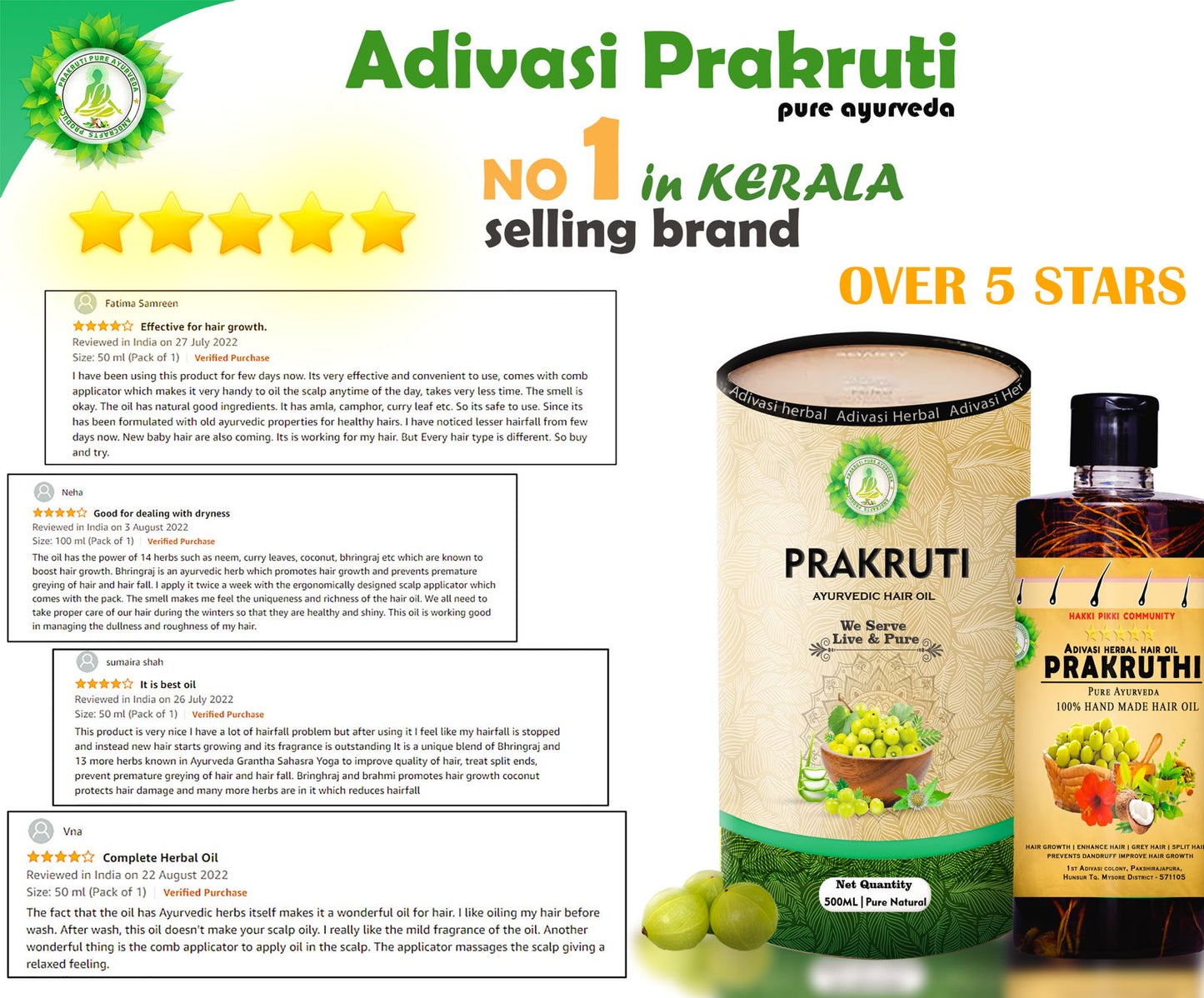 🔻500ML Adivasi Prakruthi Pure Ayurveda hair oil( Long hair Growth hair and white hair 4 Month corse package )