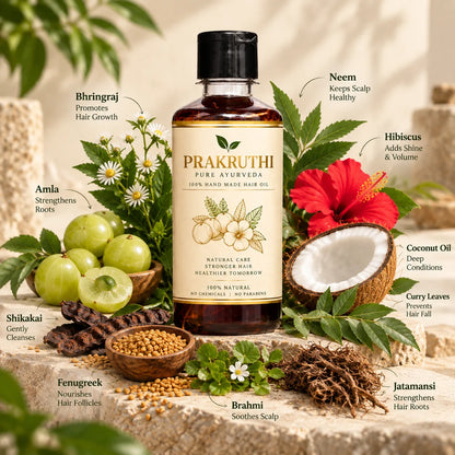 500ML Ayurvedic Hair Oil - 3 Month Hair Growth Package