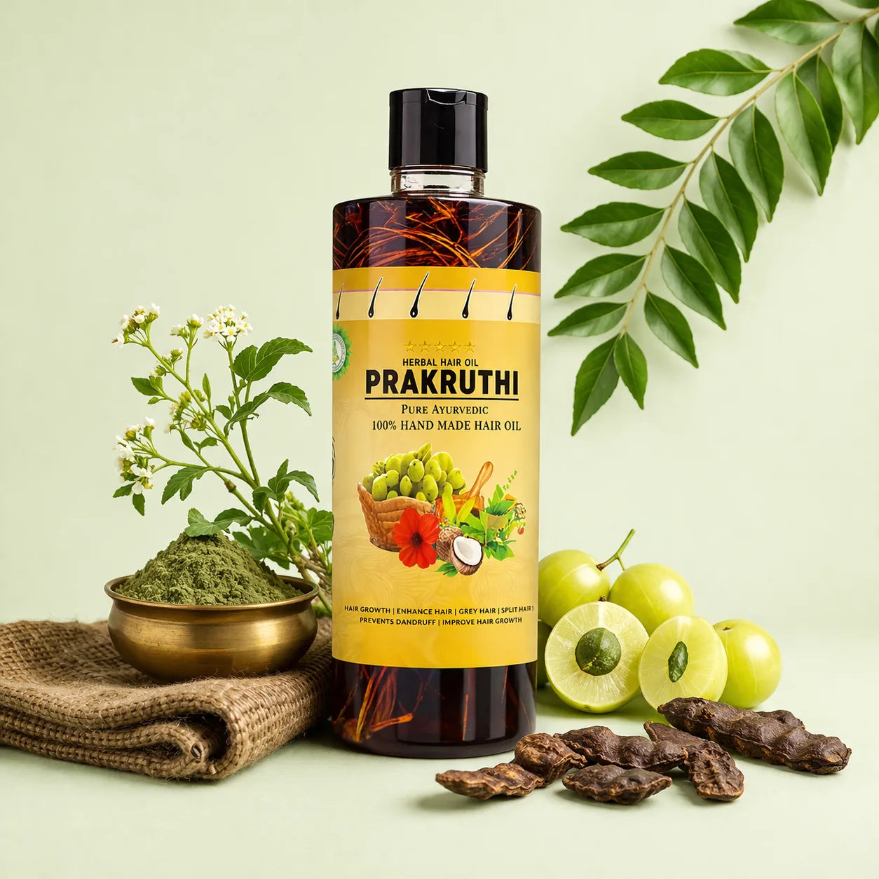 500ML Ayurvedic Hair Oil - 4 Month Hair Growth Package