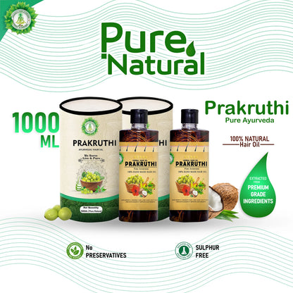 1000ML Ayurvedic Hair Oil - 8 Month Full Course Package
