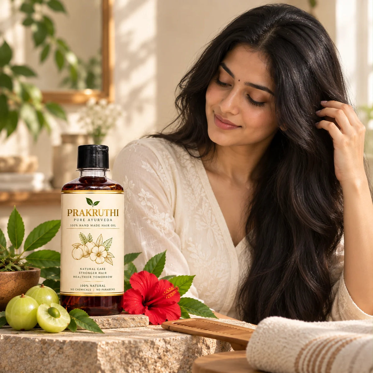 500ML Ayurvedic Hair Oil - 3 Month Hair Growth Package