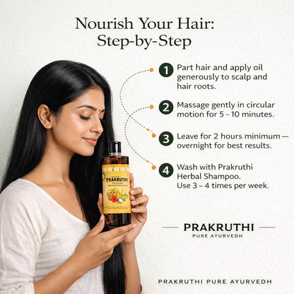 500ML Ayurvedic Hair Oil - 4 Month Hair Growth Package