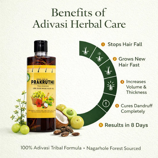 500ML Ayurvedic Hair Oil - 4 Month Hair Growth Package