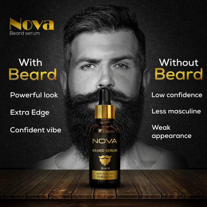 NOVA Beard Serum - Growth & Shine for Men