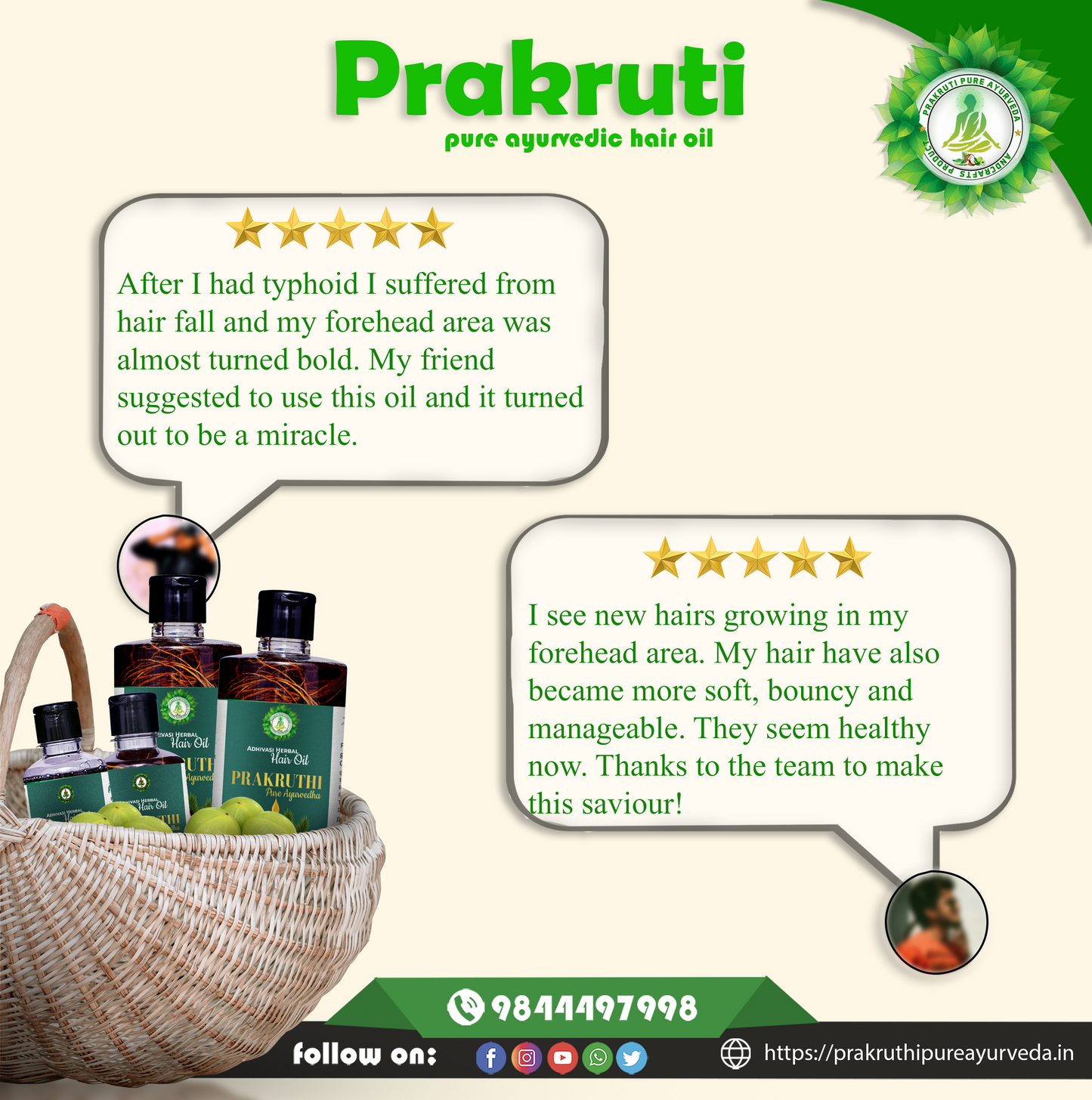 🔻500ML Adivasi Prakruthi Pure Ayurveda hair oil( Long hair Growth hair and white hair 4 Month corse package )