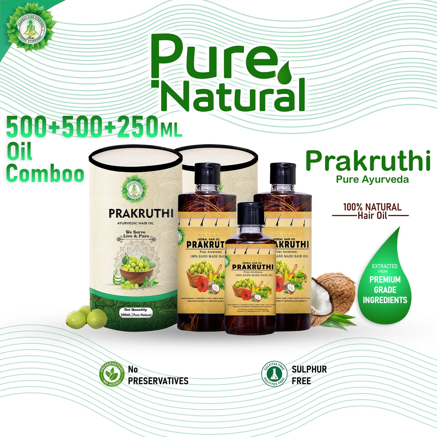 1000ML Hair Oil + 250ML Shampoo Free - 8 Month Full Course Package
